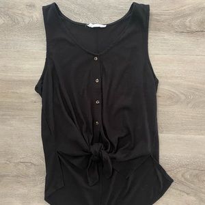 Carolina Knotted Tank - Black - Medium